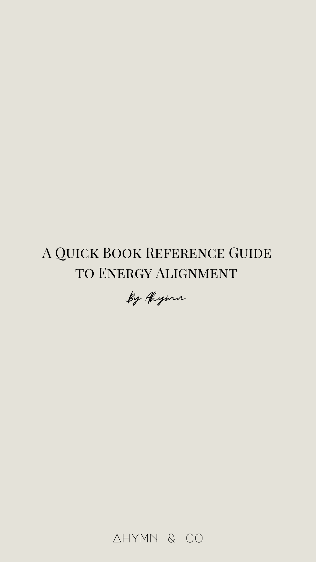 A Quick Book Reference Guide To Energy Alignment